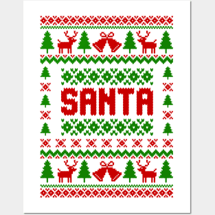 Santa Claus Ugly Sweater Posters and Art